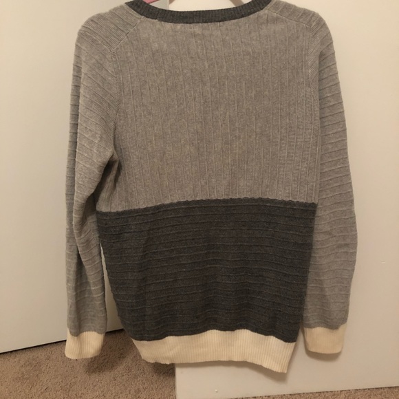 Madewell Sweater: Gray/Cream - Picture 3 of 3
